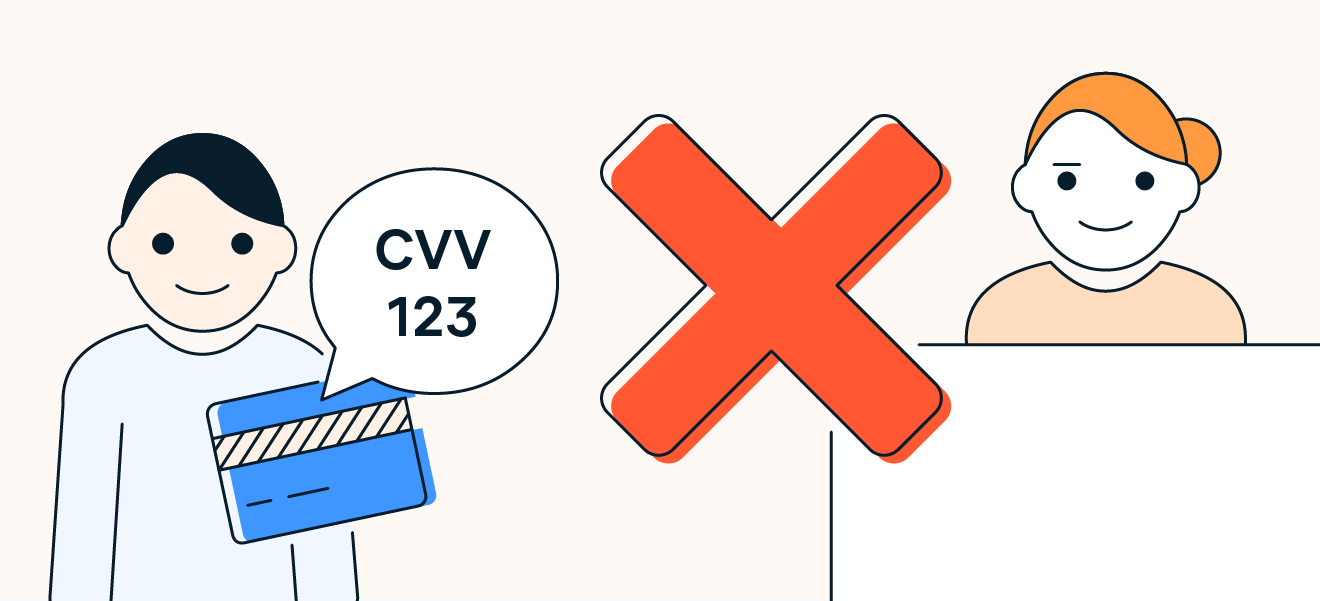 在面对面支付时绝不要提供CVV